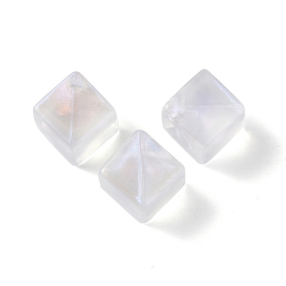 Transparent Acrylic Pendants, Glitter Powder, Cube Charms