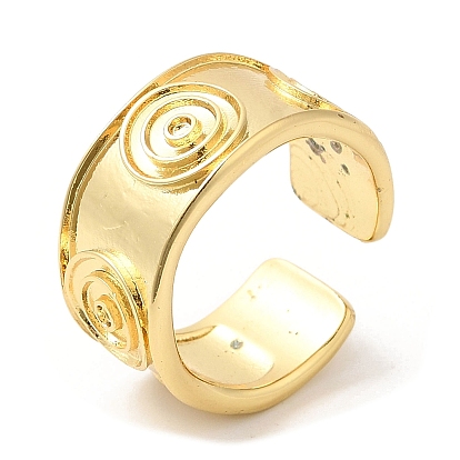Rack Plating Brass Open Cuff Rings, Wide Band Rings for Women, Lead Free & Cadmium Free, Long-Lasting Plated