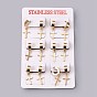 304 Stainless Steel Hoop Earrings, Hypoallergenic Earrings, Dangle Earrings, Cross