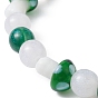 Bracelet extensible perlé au chalumeau avec charmes de champignons en résine
