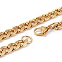 Men's Vacuum Plating 304 Stainless Steel Cuban Link Chain Necklaces, with Lobster Claw Clasps