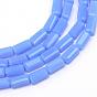 Opaque Solid Glass Bead Strands, Tube, 6~6.5x3x3mm, Hole: 1mm, about 80pcs/strand, 20 inch