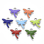 Autumn Theme 201 Stainless Steel Enamel Charms, Dragonfly, Stainless Steel Color