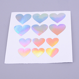 Plastic Stickers, Laser Effect Decorative Stickers, Filling Material for Resin Art, Heart