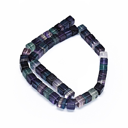 Natural Fluorite Beads Strands, Cube