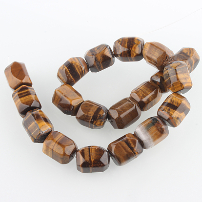 Natural Gemstone Bead Strands, Faceted Cuboid, 20x15x15mm, Hole: 1mm, about 19pcs/strand, 15.55 inch