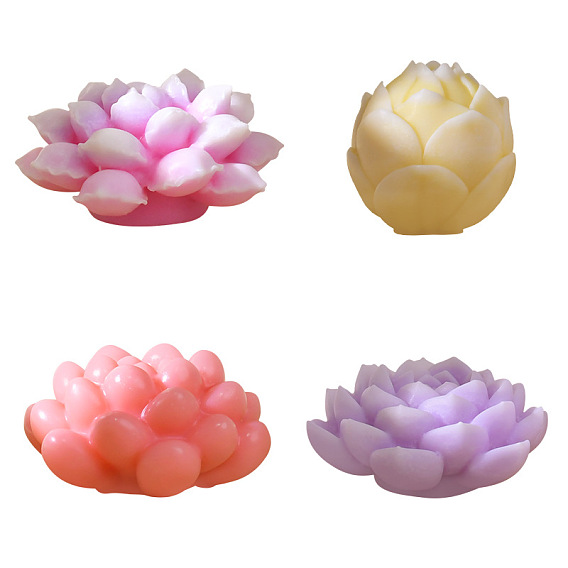 Moules en silicone de bougie de bricolage de pilier en relief, pour la fabrication de bougies, silicone de qualité alimentaire, fleur