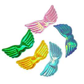 Лазерные крылья ангела орнамент аксессуары, радужные крылья с тиснением из ткани, ремесленные крылья, для детской одежды своими руками, аксессуары для волос