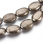 Natural Pyrite Beads Strands, Oval