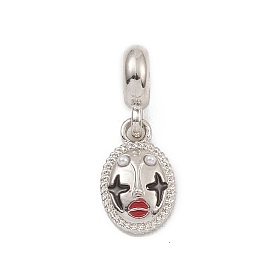 Alloy Enamel European Dangle Charms, with Acrylic Beads, Large Hole Pendants, Clown