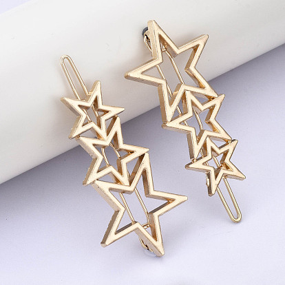 Alloy Hollow Geometric Hair Pin, Ponytail Holder Statement, Hair Accessories for Women, Cadmium Free & Lead Free, Star