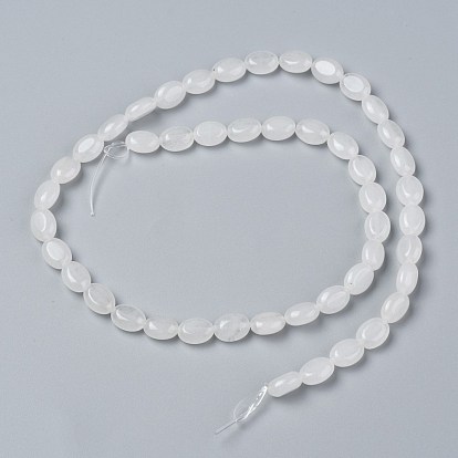 Natural White Jade Beads Strands, Oval