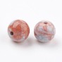 Perles acryliques craquelés, perles d'imitation de pierres précieuses, ronde