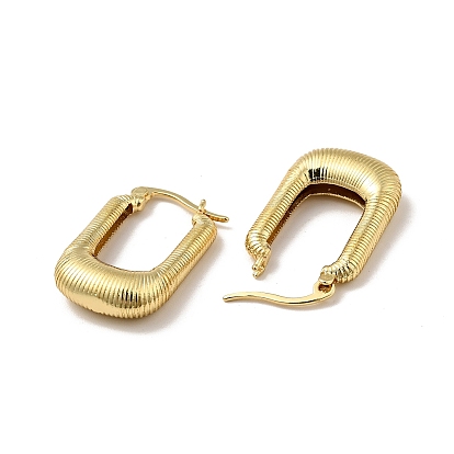 Rack Plating Brass Rectangle Thick Hoop Earrings for Women