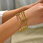 Bracelet fin simple en acier inoxydable, bracelets unis pour femmes