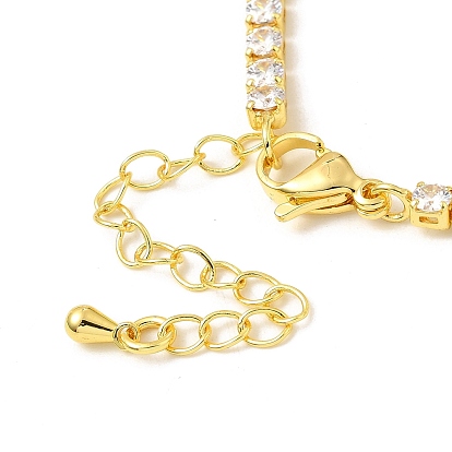 Bracelet de tennis en zircone cubique transparente, bijoux en laiton pour femmes, sans plomb et sans cadmium