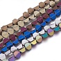 Electroplated Non-magnetic Synthetic Hematite Beads Strands, Frosted, Trapezoid