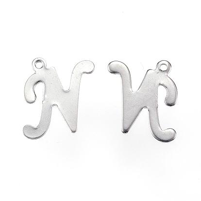 304 Stainless Steel Letter Charms, Letter.N