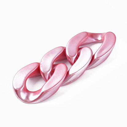 Opaque Acrylic Linking Rings, Quick Link Connectors, for Curb Chains Making, Pearlized, Twist