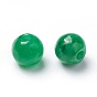 Perles de jade blanc naturel, teint, ronde