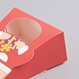 Christmas Cardboard Paper Boxes, with Clear Window, Candy Bags, for Xmas Party Favors