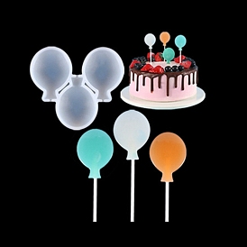 DIY Balloon Lollipop Making Food Grade Silicone Molds, Candy Molds, for Edible Cake Topper Making, 3 Cavities
