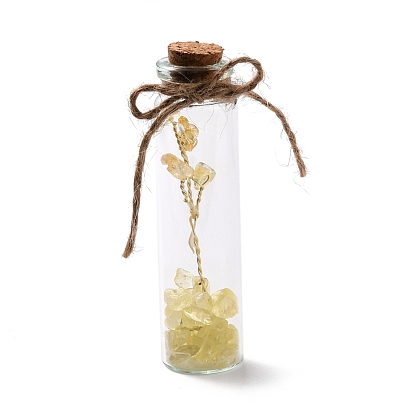 Mini botellas de deseos con cuentas de cristal y piedra natural, con alambre de cobre, para hacer joyas diy decoración del hogar