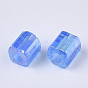 6/0 perles de rocaille de verre, couleurs transparentes arc, trou carré, cube