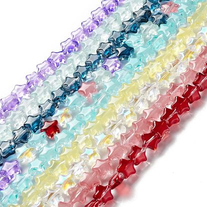 Transparent Glass Beads Strand, Star