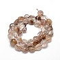 Natural Rutilated Quartz Gemstone Nuggets Bead Strands, Tumbled Stone, 9~12x8~13x5~7mm, Hole: 1mm, about 15.3 inch ~15.7 inch