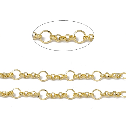 Brass Rolo Chains, with Spool, Unwelded, Long-Lasting Plated, Cadmium Free & Nickel Free & Lead Free