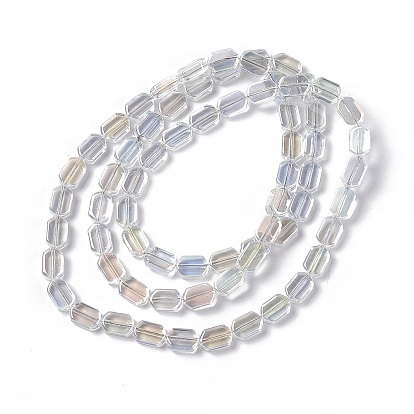 Electroplate Glass Beads Strands, AB Color Plated, Rectangle