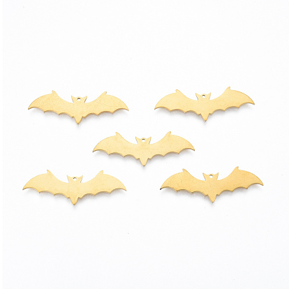 201 Stainless Steel Pendants, Bat, Halloween Style