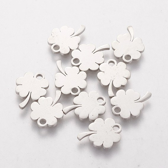 201 Stainless Steel Charms, Clover