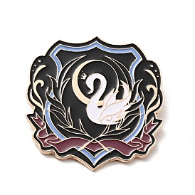Swan Enamel Pin, Academy Theme Alloy Badge for Backpack Clothes, Rose Gold