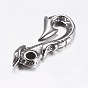 316 Surgical Stainless Steel Hook Clasps, Fish Hook Charms, For Leather Cord Bracelets Making, Hook