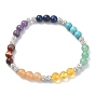 Chakra Gemstone Beaded Bracelets, with Polymer Clay Rhinestone Beads