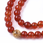 3 -loop style bijoux bouddhistes, bracelets de perles de mala de pierres précieuses, bracelets élastiques, ronde