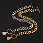 Coeur bracelets de la chaîne de trottoir 304 en acier inoxydable, fermoirs ot, 7-5/8 pouces (195 mm), 7mm
