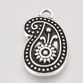 Support pendentif en alliage d'émail de style tibétain, sans cadmium et sans plomb, Paisley