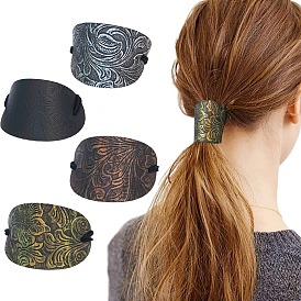 PU Leather Hair Ties, Hair Accessories for Women and Girls, Oval