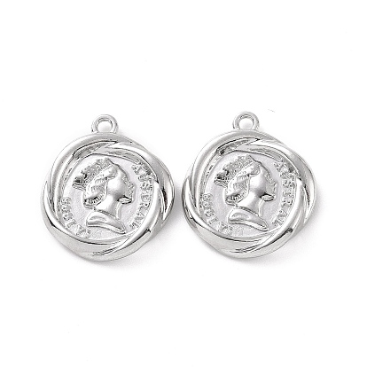 Alloy Pendants, Flower with Woman Charm
