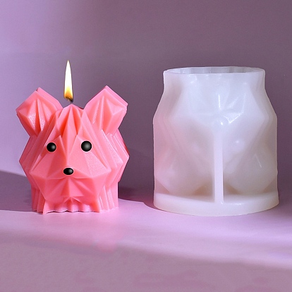 Moldes para velas de silicona diy estilo origami perro/gato/oso, para hacer velas perfumadas