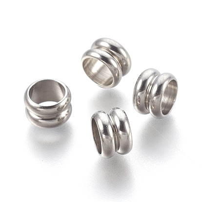 201 Stainless Steel Beads, Large Hole Beads, Column