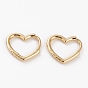 Brass Huggie Hoop Earrings, Long-Lasting Plated, Heart