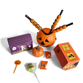 Boîtes de bonbons halloween en papier en forme de maison, sac cadeau cotillons