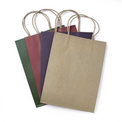 Чистые цветные бумажные пакеты, подарочные пакеты, сумки для покупок, с ручками, прямоугольные