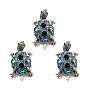 Broche de tortuga con diamantes de imitación ab de cristal, insignia de aleación para ropa de mochila, sin plomo y cadmio