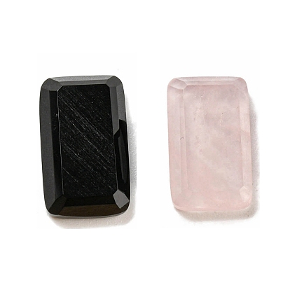 Natural Stone Cabochons, Faceted, Rectangle