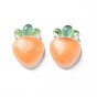 Transparent Epoxy Resin Cabochons, Faceted, Carrot